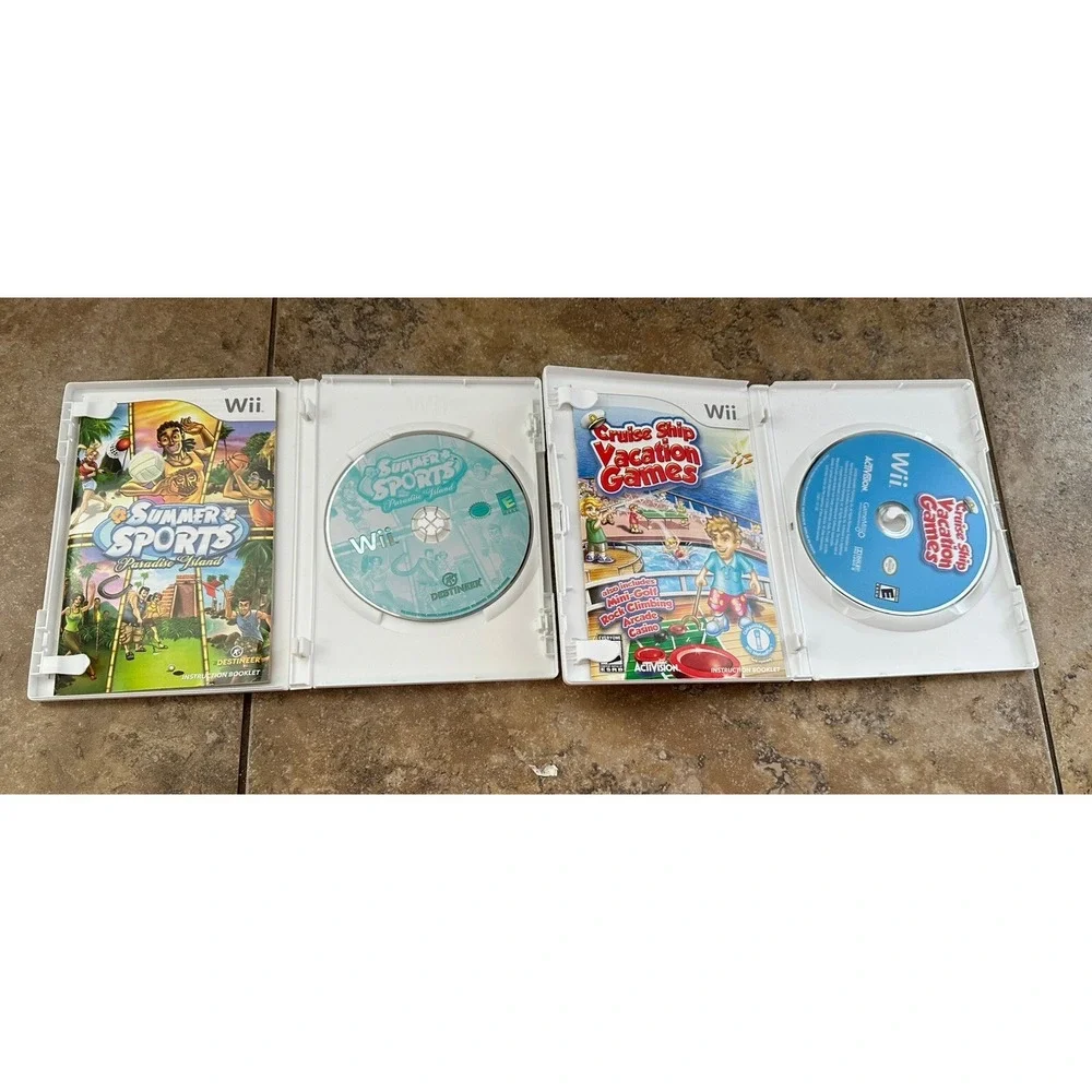 Nintendo Wii  Bundle Lot Of (2) Summer Sports, Cruise Ship Vacation Games